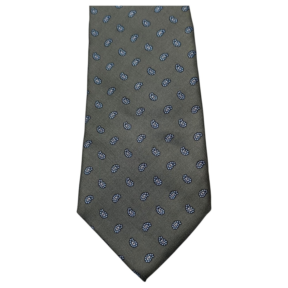 Rivetz of Boston Tie Mens‎ Silk Paisley Print Hand Block Made in England Classic